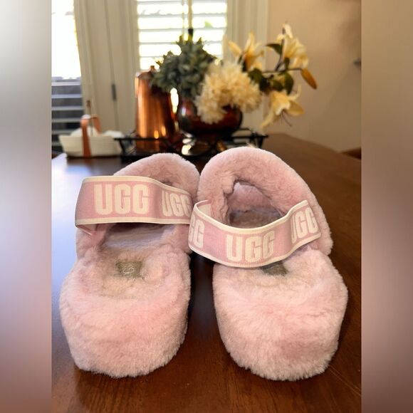 UGG Oh Yeah Slides Women’s 10 Soft Amethyst Pink Lilac Fluffy Slingback Sandals - Picture 3 of 13